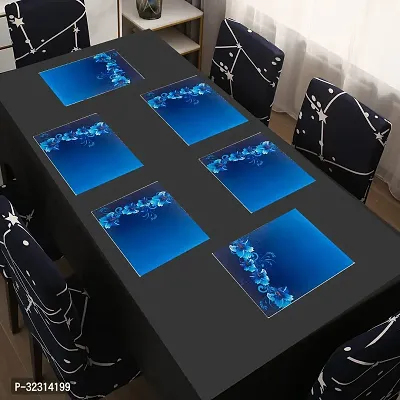 Designer Blue PVC Place Mats Set Of 6-thumb2