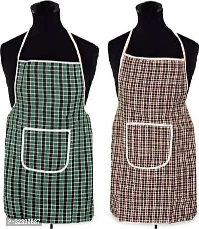 Stylish Multicoloured Art Silk Aprons For Kitchen Pack Of 2-thumb0