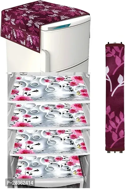 Combo of Exclusive Decorative Fridge Top Cover  Fridge Mat