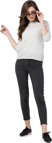 Trendy Cotton Blend Printed Top For Women-thumb4