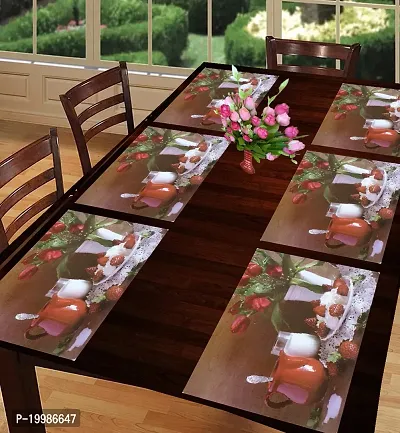 Cread craft Placemats Table Mats|PVC Washable Place Mats|Linning Design  Dining Kitchen Restaurant Table (Set of 6, Brown, Polyvinyl Chloride)