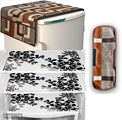 Combo of Exclusive Decorative Fridge Top Cover  Fridge Mat