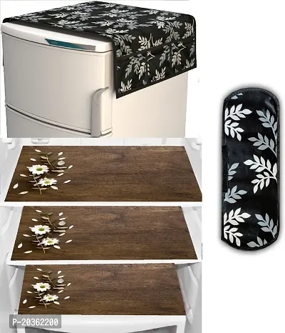 Designer Fridge/Refrigerator Top Cover with 6 Utility Side Pockets, Anti-Dust Cover, Durable, Size: 21 * 39 Inches-thumb0