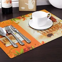 Cread craft Placemats Table Mats|PVC Washable Place Mats|Linning Design  Dining Kitchen Restaurant Table (Set of 6, Brown, Polyvinyl Chloride)-thumb2