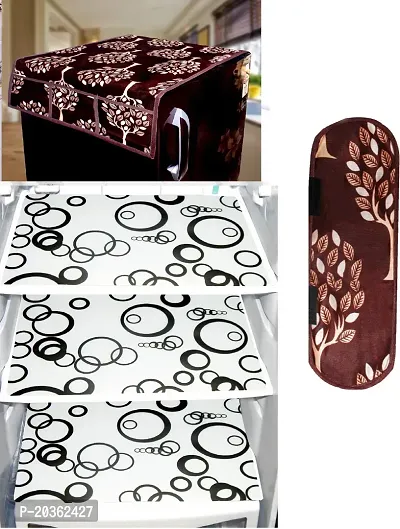 Combo of Exclusive Decorative Fridge Top Cover  Fridge Mat