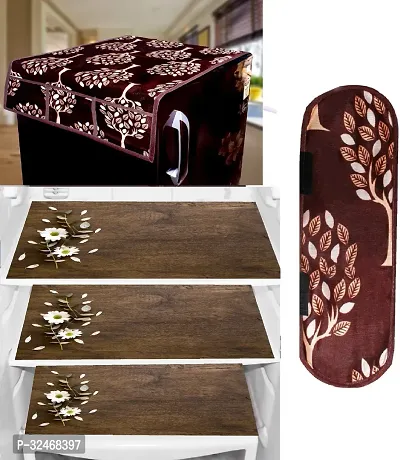 Fridge Top Cover And 3 Mats And 1 Handle Cover