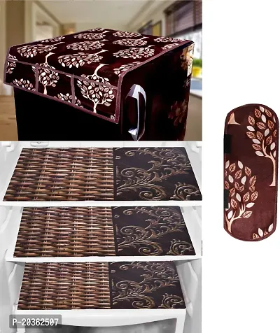 Combo of Exclusive Decorative Fridge Top Cover  Fridge Mat