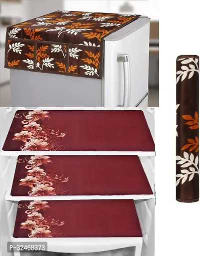 Fridge Top Cover And 3 Mats And 1 Handle Cover