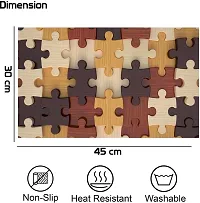 Cread craft Placemats Table Mats|PVC Washable Place Mats|Linning Design  Dining Kitchen Restaurant Table (Set of 6, Brown, Polyvinyl Chloride)-thumb1