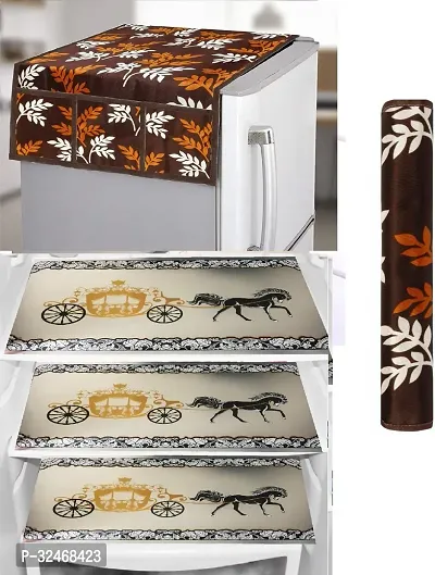 Fridge Top Cover And 3 Mats And 1 Handle Cover