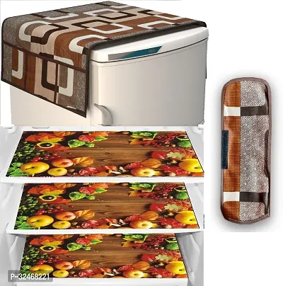 Fridge Top Cover And 3 Mats And 1 Handle Cover