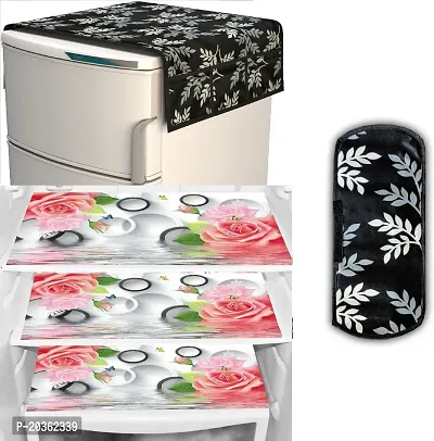 Combo of Exclusive Decorative Fridge Top Cover  Fridge Mat