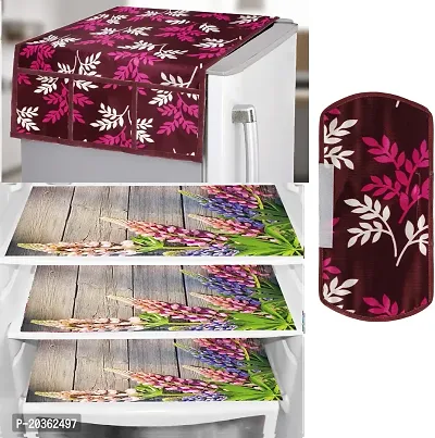 Combo of Exclusive Decorative Fridge Top Cover  Fridge Mat