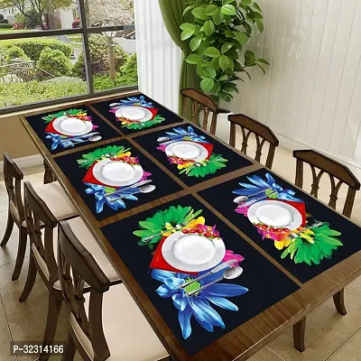 Designer Black PVC Place Mats Set Of 6