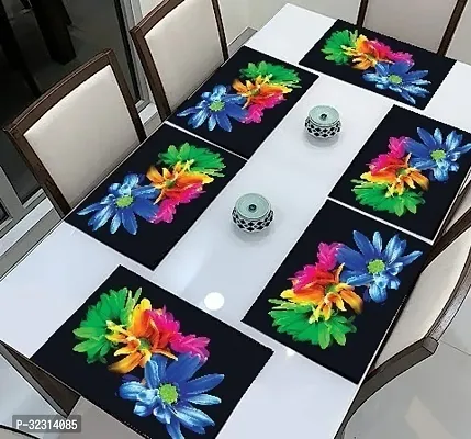 Designer Black PVC Place Mats Set Of 6-thumb0