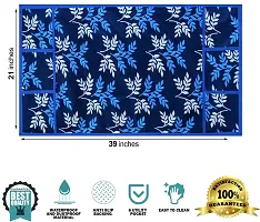 Combo of Kitchen Combo Fridge Top Cover(21 X 39 Inches), Fridge Handle Covers (12 X 6 Inches)Fridge Mats (11 X 17 Inches),  (Black Leaf 42)-thumb3