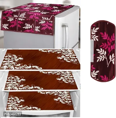 Fridge Top Cover And 3 Mats And 1 Handle Cover