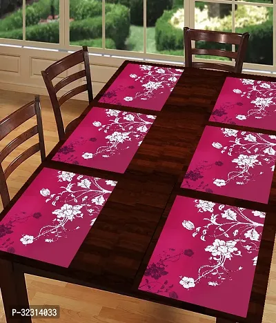 Designer Pink PVC Place Mats Set Of 6-thumb0