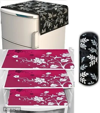 Combo of Exclusive Decorative Fridge Top Cover  Fridge Mat