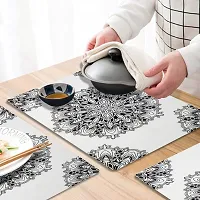 Cread craft Placemats Table Mats|PVC Washable Place Mats|Linning Design  Dining Kitchen Restaurant Table (Set of 6, Brown, Polyvinyl Chloride)-thumb3