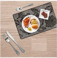 Cread craft Placemats Table Mats|PVC Washable Place Mats|Linning Design  Dining Kitchen Restaurant Table (Set of 6, Brown, Polyvinyl Chloride)-thumb2