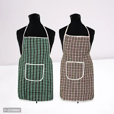 Stylish Multicoloured Art Silk Aprons For Kitchen Pack Of 2-thumb0