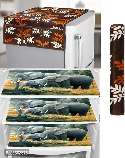 Combo of Exclusive Decorative Fridge Top Cover  Fridge Mat