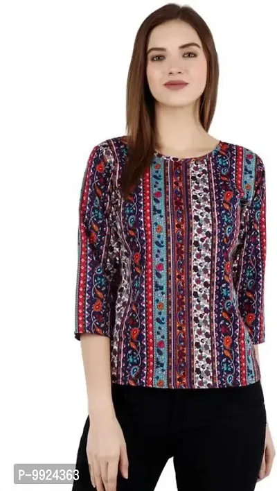 Trendy Cotton Blend Printed Top For Women