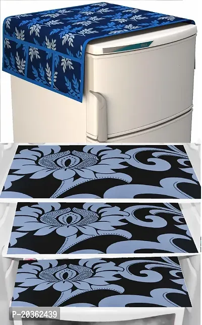 Combo of Exclusive Decorative Fridge Top Cover  Fridge Mat