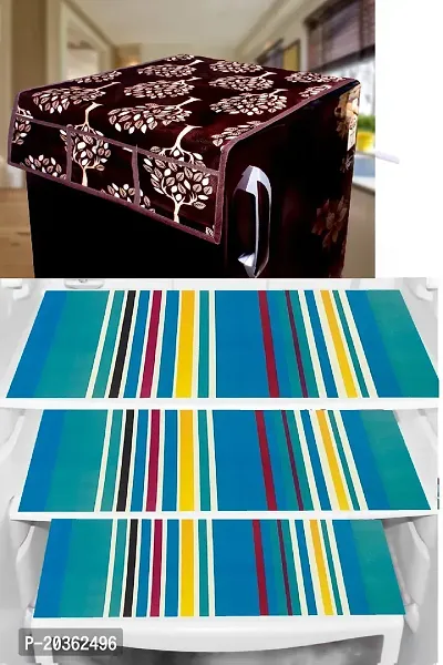 Combo of Exclusive Decorative Fridge Top Cover  Fridge Mat