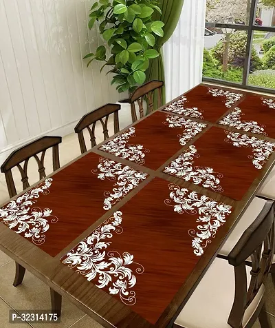 Designer Brown PVC Place Mats Set Of 6-thumb0