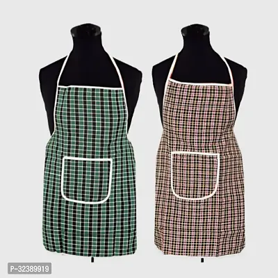 Stylish Multicoloured Art Silk Aprons For Kitchen Pack Of 2-thumb0