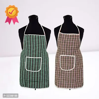 Stylish Multicoloured Art Silk Aprons For Kitchen Pack Of 2-thumb0