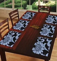 Cread craft Placemats Table Mats|PVC Washable Place Mats|Linning Design  Dining Kitchen Restaurant Table (Set of 6, Brown, Polyvinyl Chloride)-thumb1