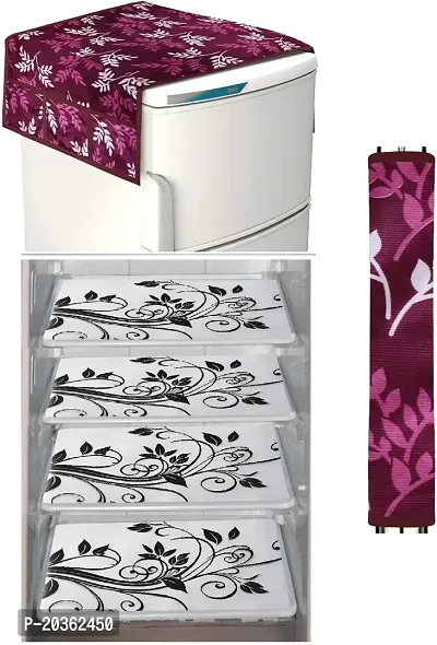 Combo of Exclusive Decorative Fridge Top Cover  Fridge Mat-thumb0