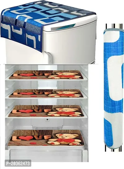 Combo of Exclusive Decorative Fridge Top Cover  Fridge Mat-thumb0