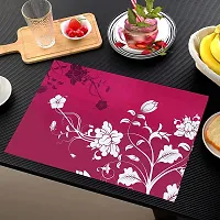 Cread craft Placemats Table Mats|PVC Washable Place Mats|Linning Design  Dining Kitchen Restaurant Table (Set of 6, Brown, Polyvinyl Chloride)-thumb1