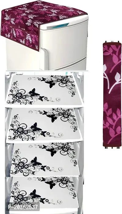 Combo of Exclusive Decorative Fridge Top Cover  Fridge Mat