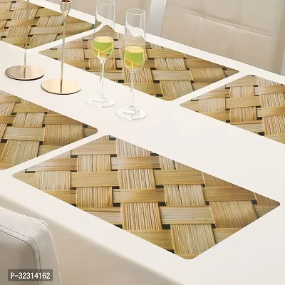 Designer Beige PVC Place Mats Set Of 6-thumb5