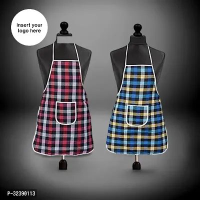 Stylish Multicoloured Art Silk Aprons For Kitchen Pack Of 2-thumb0