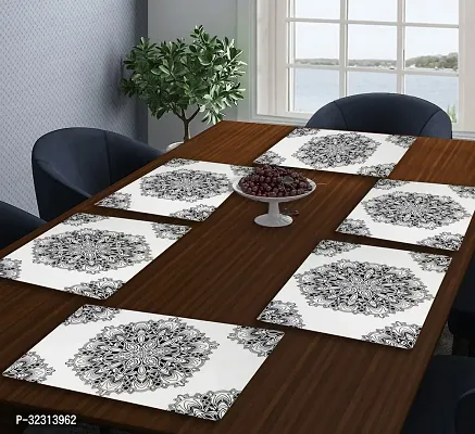 Designer White PVC Place Mats Set Of 6