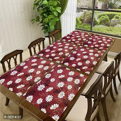 Designer Maroon PVC Place Mats Set Of 6-thumb0