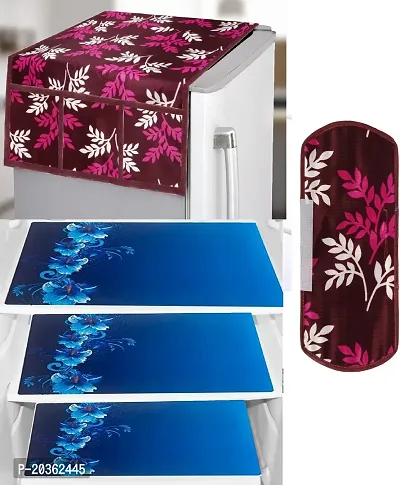 Combo of Exclusive Decorative Fridge Top Cover  Fridge Mat