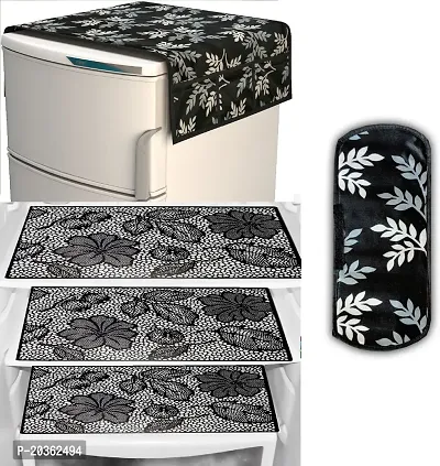 Combo of Exclusive Decorative Fridge Top Cover  Fridge Mat