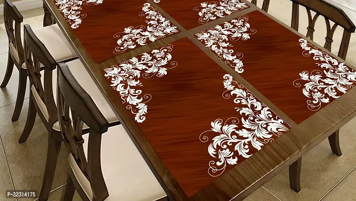 Designer Brown PVC Place Mats Set Of 6-thumb5