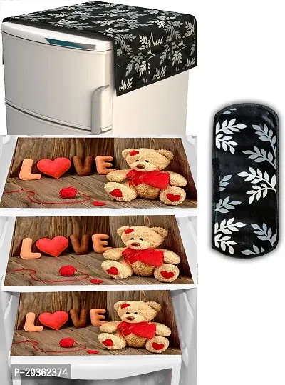 Combo of Exclusive Decorative Fridge Top Cover  Fridge Mat