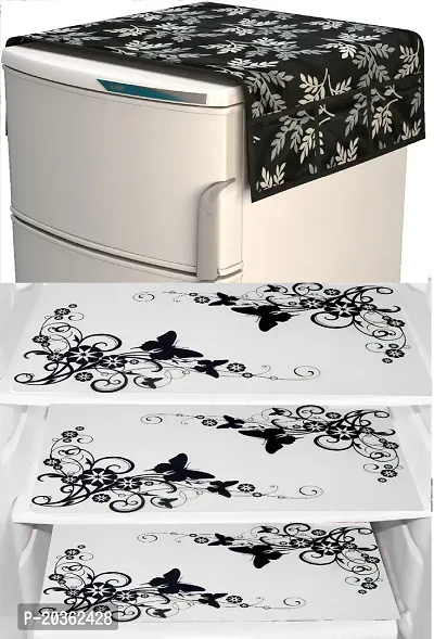 Combo of Exclusive Decorative Fridge Top Cover  Fridge Mat