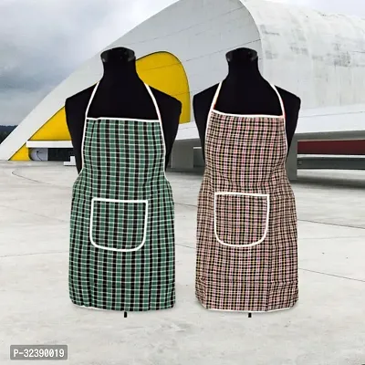 Stylish Multicoloured Art Silk Aprons For Kitchen Pack Of 2-thumb0