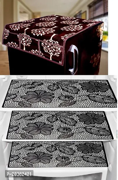 Combo of Exclusive Decorative Fridge Top Cover  Fridge Mat