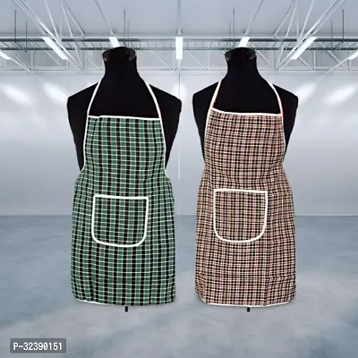 Stylish Multicoloured Art Silk Aprons For Kitchen Pack Of 2-thumb0